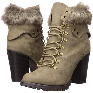 Fergie Women's Lace-Up Taupe Boots